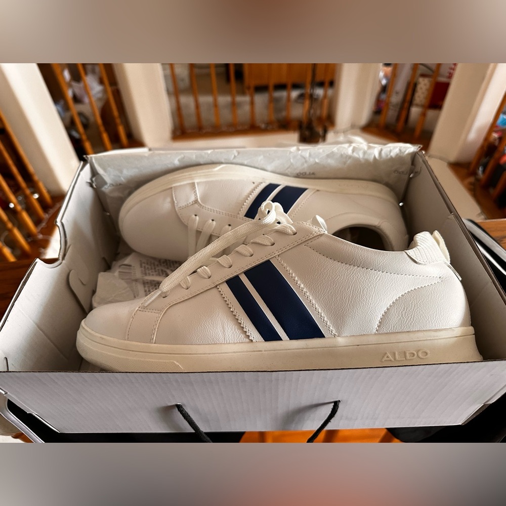 Aldo's white sneakers